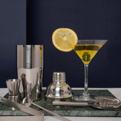Cocktail Bar Utensilios Kit 5 Piezas 550ml Set Shaker Color Plateado