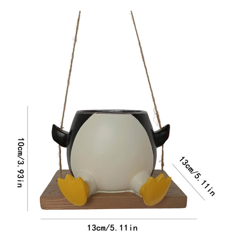 Maceta Oscilante De Pingüino Para Flores, Columpio, Maceta