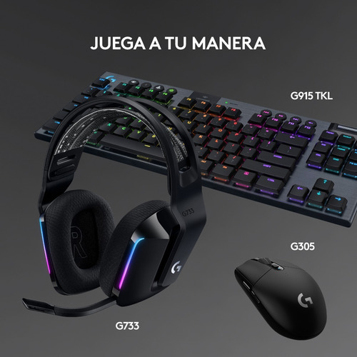Imagen 11 de 11 de Audífonos gamer inalámbricos Logitech G Series G733 negro con luz rgb LED