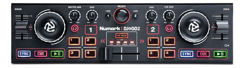 Controlador DJ Numark DJ2GO2 preto  da 2  canais