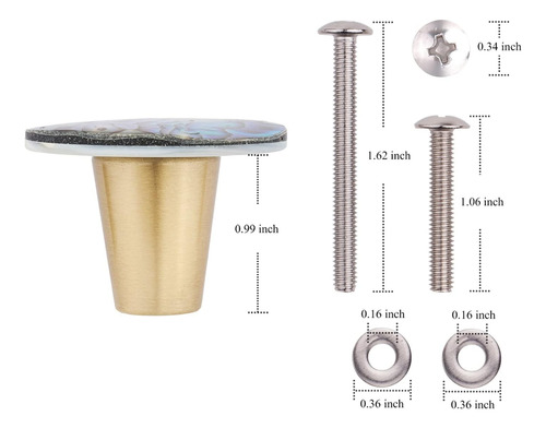 Tumbeelluwa 4pcs Pernobas De Gabinete De Concha Abalona Con