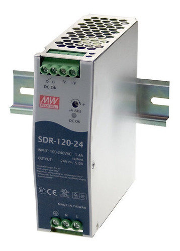 Fuente De Poder Mean Well Sdr-120-24 Riel Din 24vdc 120w 5a