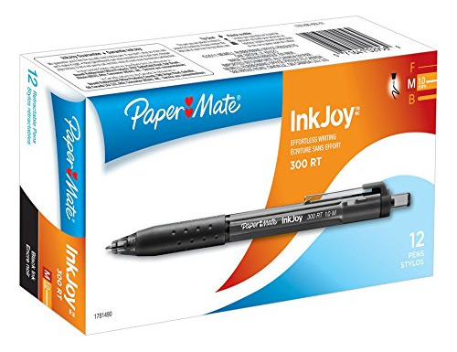 Boligrafo Retractil Punta Media Tinta Negro Rojo Azul 8 12