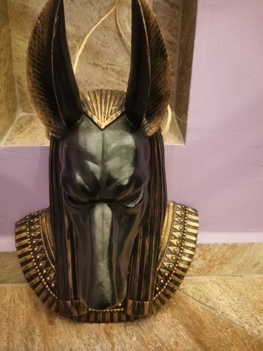 Adorno Para Hogar, Máscara De Anubis, Resina 34cm
