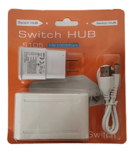 Switch Adaptador Red Local Hub 5 Puerto Internet 10/100mbps
