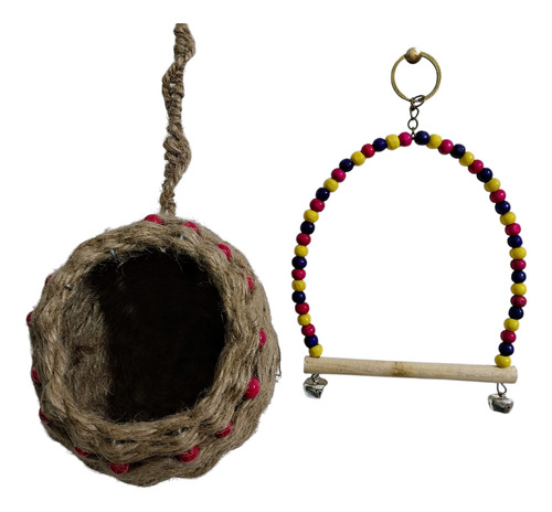 Combo Nido 45 Cm Y Hamaca Para Cotorras