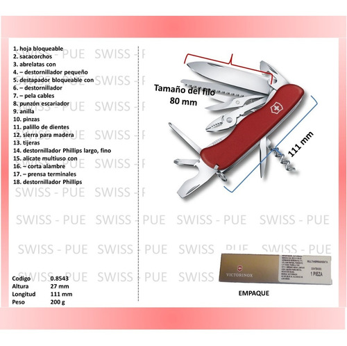 Imagen 2 de 4 de Navaja Hercules, Funda Nylon Negra Y Cordon, Victorinox
