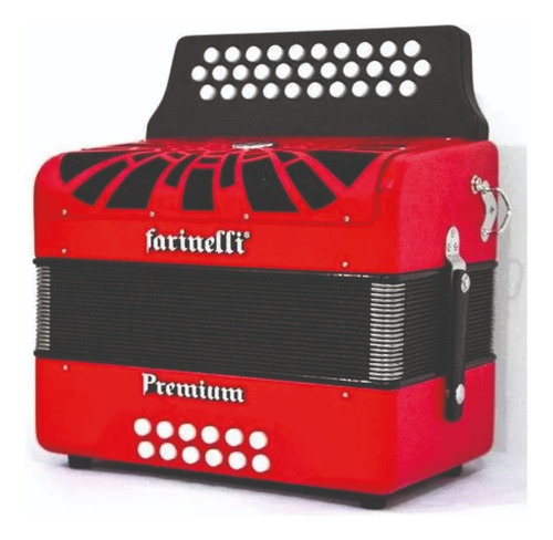Farinelli 3012frhg Acordeón Botones Premium 5 Voces Rojo Fa