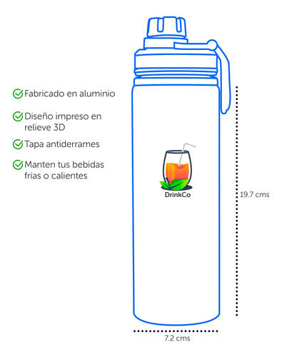 Termo Botella Deportiva 700 Ml. Bob Esponja: Arenita