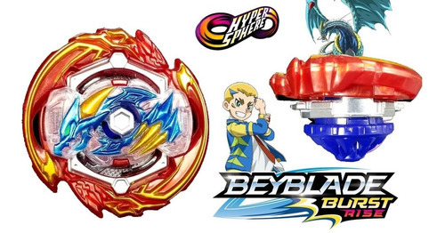 Beyblade Glyph Dragon D5 Burst Hyper Sphere Sellado Color Rojo
