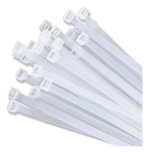 Pacote Com 100 Abraçadeira Nylon Enforca Gato Branca 2,5x120