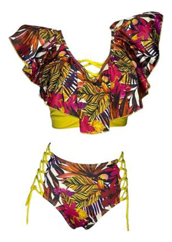 Bikini Rumbera Valentina Paez Amarillo Gl-48 Color Amarillo