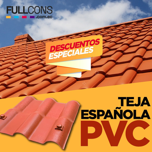 Imagen 2 de 4 de Teja Española Pvc, Colonial, Eternit, Laminas Policarbonato