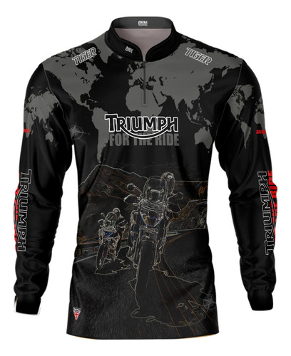 Camisa Camiseta Motociclista Brk Moto Tiger For The Rider Uv