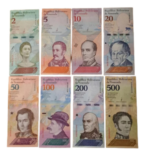 Venezuela X 8 Billetes Bolívares 2018. Sin Circular 