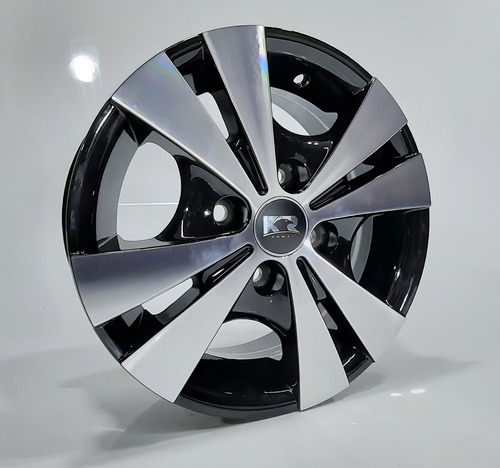 Jogo De Rodas Aro 14 4x100 Trevo R39 Esportivas + Bicos Cor Preto Diamantado 4x100 P/ Volks, Chevrolet, Renault, Hyundai, Toyota