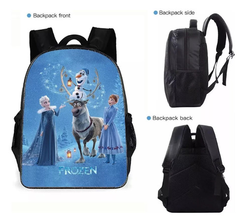 . Set De Mochila Frozen Princess De 3 Piezas, Unisex, 16