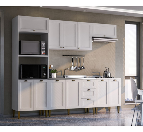 Kit De Cocina Modelo Provenzal Blanco 5pzs
