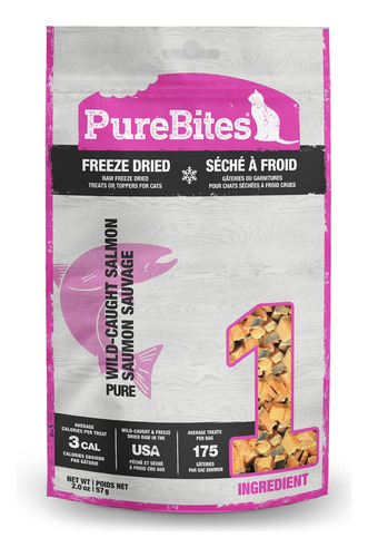 Purebites Salmon Freeze Dried Cat Treats, 1 Ingredient, Made