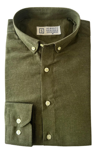 Camisa Hombre Lino - Verde