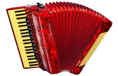 Acordeon 120 Baixos Minuano Super 8 120/41 Vermelho