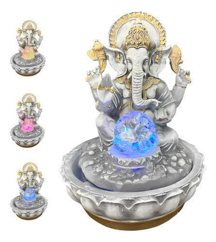Fonte De Água Deusa Ganesha Decorativa Com Led Para Quarto