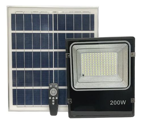 Foco Proyector Led Solar Con Sensor 200w 6500k