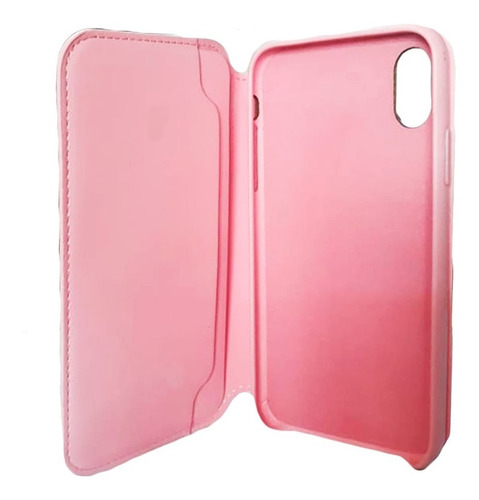 Funda Flip Cover Rosa Tapa Estuche iPhone XS Billetera