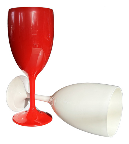 Copa Vino Agua Acrilica Irrompible Plastica Colores Color Rojo