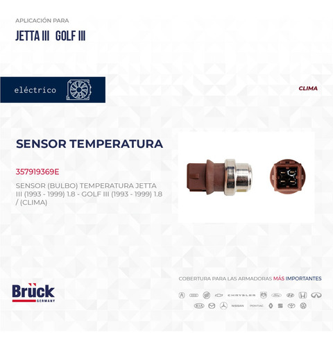 Bulbo Sensor Temperatura Jetta 1999 2.0 8v 357919369e