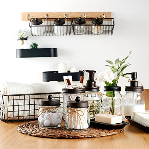Heechung Set De Accesorios De Baño De Mason Jar De 6 Piezas