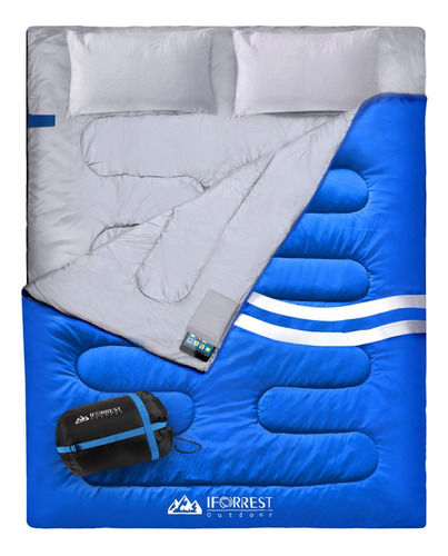 Saco De Dormir Iforrest, Para 2 Personas, Con 2 Almohadas