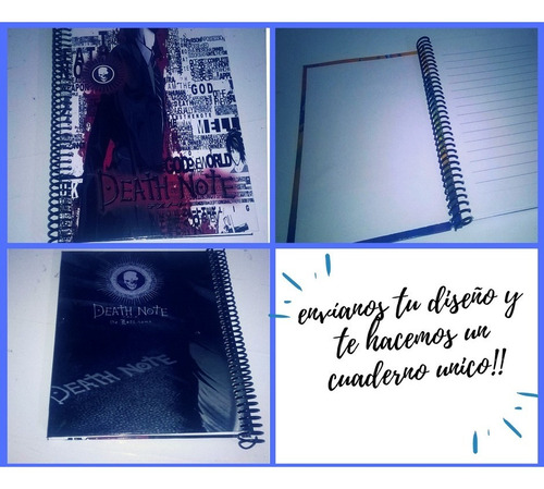 Imagen 2 de 3 de Death Note Cuaderno Personalizado. (espirales Plasticos)