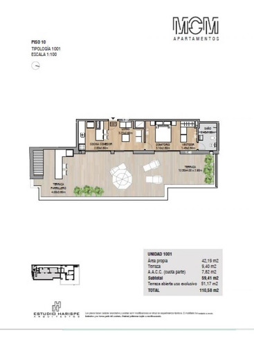 Imagen 6 de 7 de Venta Penthouse Apartamento Cordon 1 Dormitorio En Construccion Beneficio Fiscal