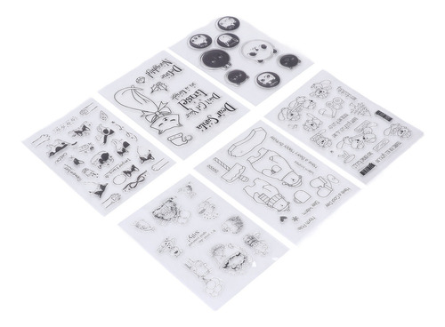 Imagen 10 de 10 de 6 Sellos De Silicona Transparente Con Diseño De Animales