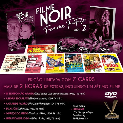 Filme Noir - Femme Fatale Vol.2 - Box Com 3 Dvds - 6 Filmes