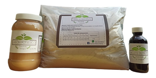 Kit2- Jabón Potásico - Tierra De Diatomeas - Aceite De Neem