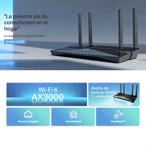 Imagen 3 de 10 de Router Tp Link Archer Ax53 Wi-fi 6 Gigabit Dual Band Ax3000