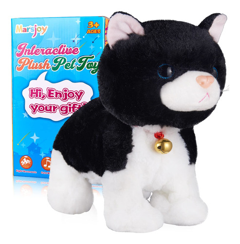 Gato De Peluche Negro Animal De Peluche Interactivo Juguete