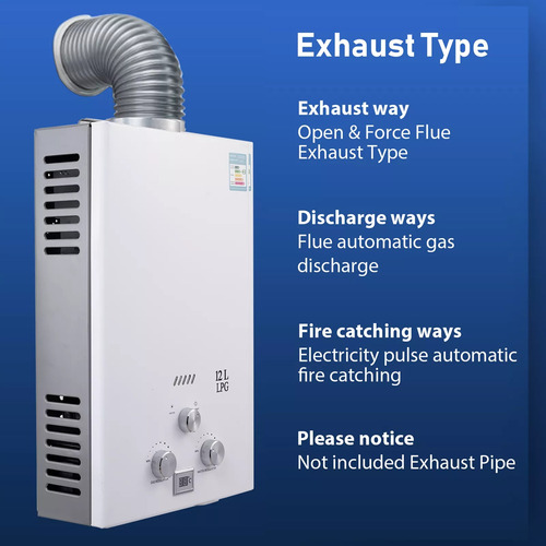 Calentador De Agua/ Boiler De Paso Gas Blanco Con Ducha 8l