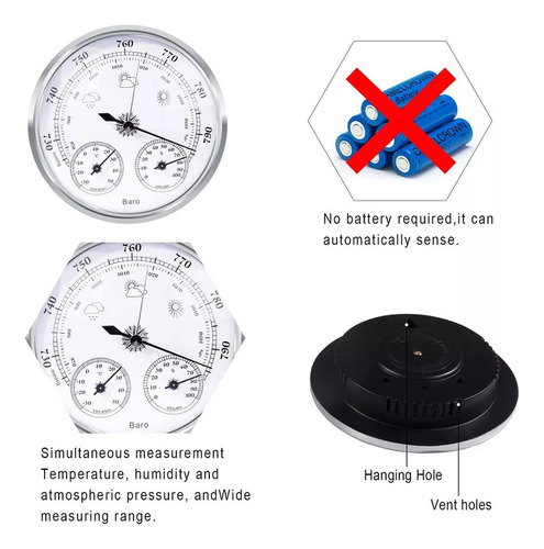Detector De Humedad Con Termómetro De Pared Analógico