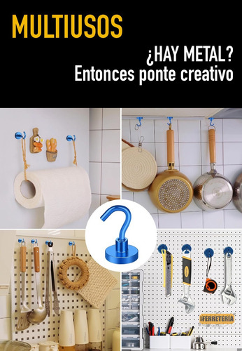 Ganchos Magnéticos, Hogar, Cocina, Taller, Camping, 8lbs.
