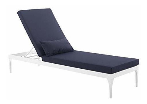 Chaise Longue Exterior De Aluminio Modway Con Cojines, Sillr