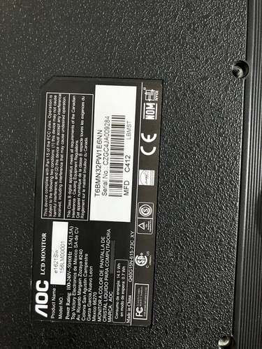 Monitor Aoc 156lm00001 , 15.6 Pulgadas Negro (Reacondicionado)