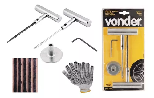 Jogo fardamento para bicicleta - Vonder - Kit Reparo de Pneu para