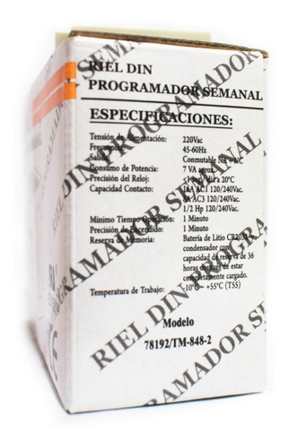 Timer Digital Temporizador Semanal 220v Ebchq 78192/tm-848-2