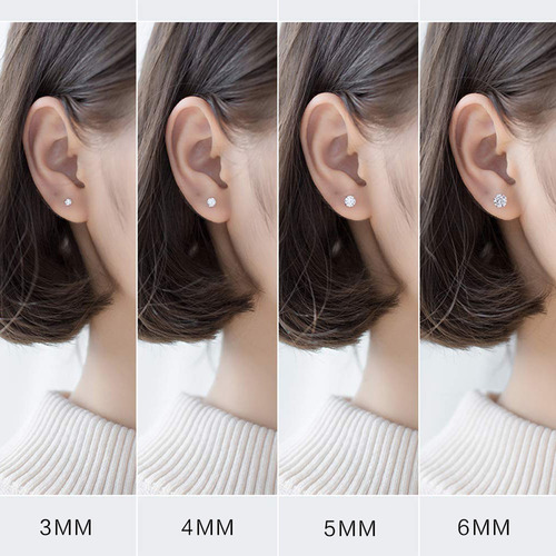 Juego De Pendientes A Para Mujer Con Circonitas, Tamaño Pequ