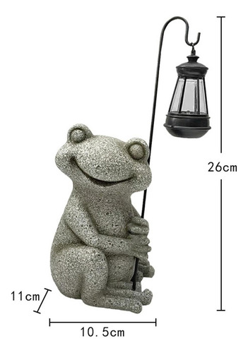 Estatua De Jardín Al Aire Libre De Rana Con Luz Solar Para