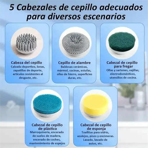 Cepillo Giratorio Eléctrico Recargable Para Limpieza Ideal Blanco