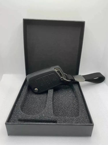 Ysk Capa Chave + Chaveiro Alcantara Vw Nivus Polo Golf
